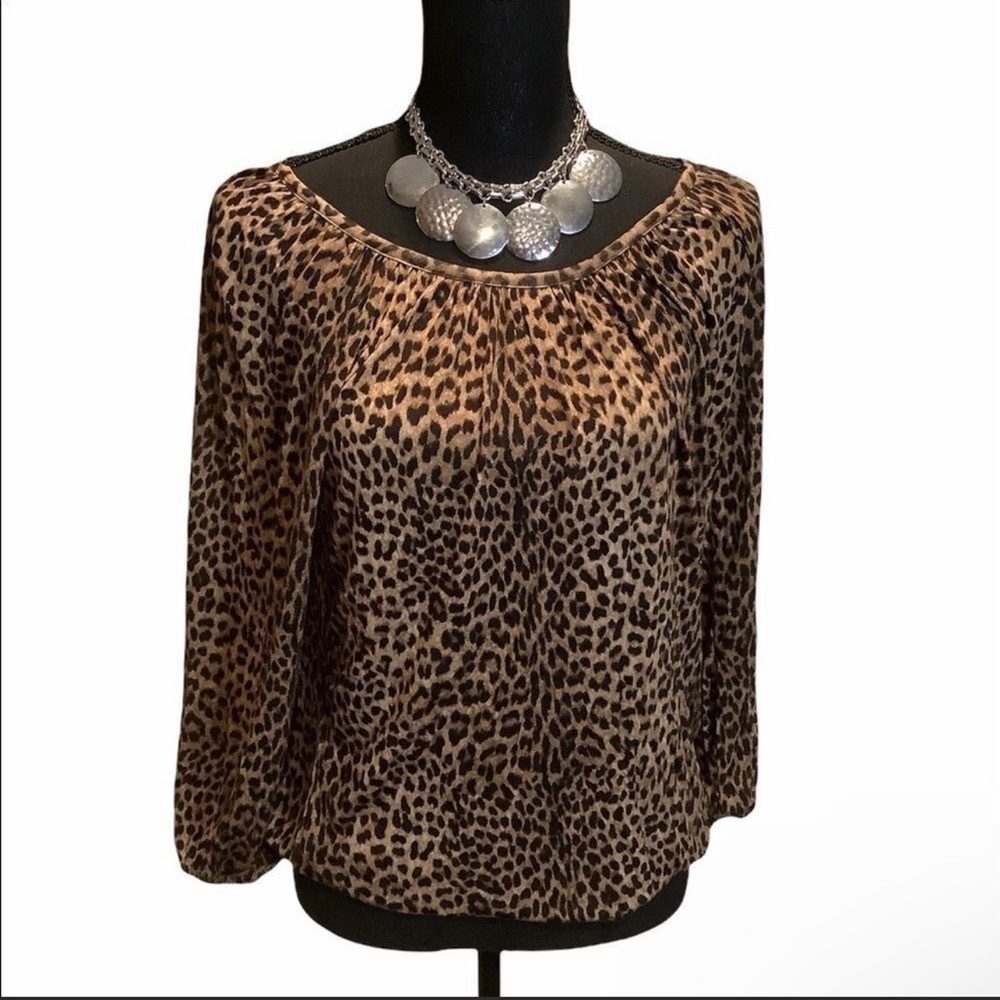 Michael Kors Leopard Animal Print Blouse